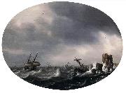 Simon de Vlieger Stormy Sea Spain oil painting artist